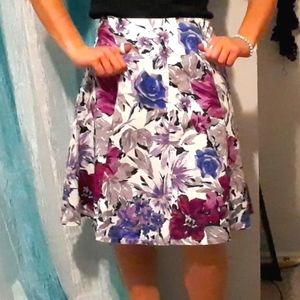 Purple Floral Skirt